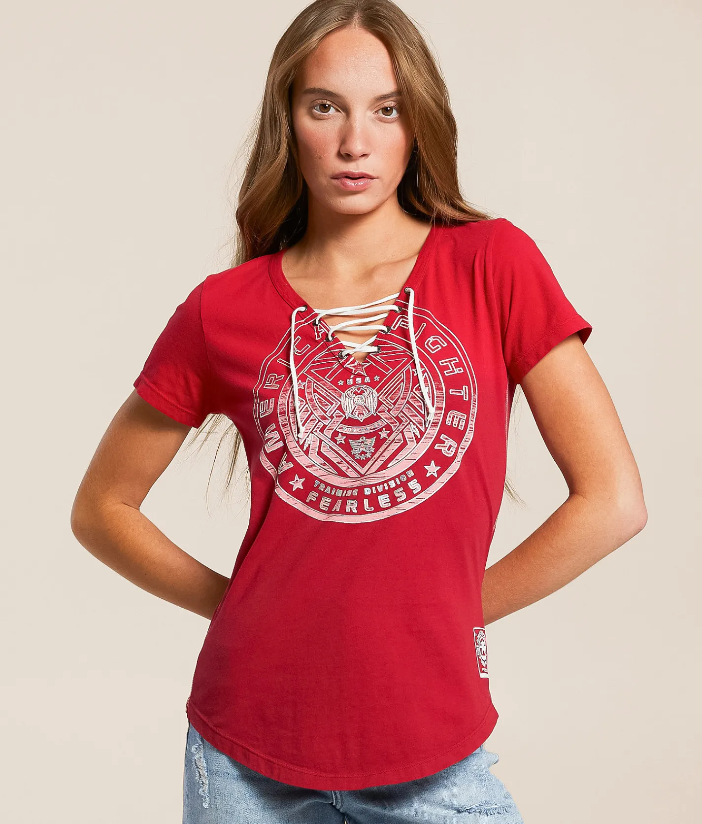 American Fighter Morrow T-Shirt Lollipop Burgundy Dip Dye Clearance
