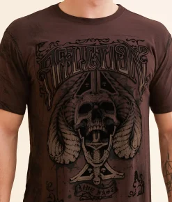 Affliction Mortal Suit T-Shirt Deep Mahogany Online
