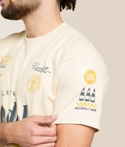 Ripple Junction® Moto Logo Vintage T-Shirt Cream Hot