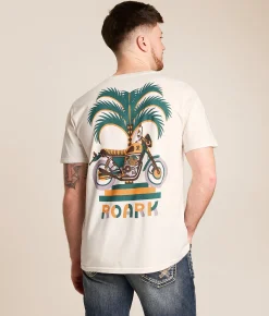 Roark Moto Palm T-Shirt Off White Discount