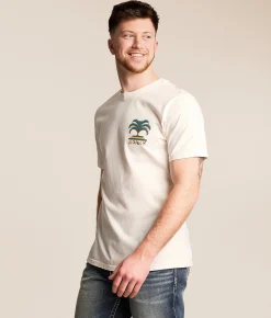 Roark Moto Palm T-Shirt Off White Discount