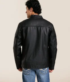 Tops|Coats & Jackets | Buckle Black Moto Pleather Jacket Black