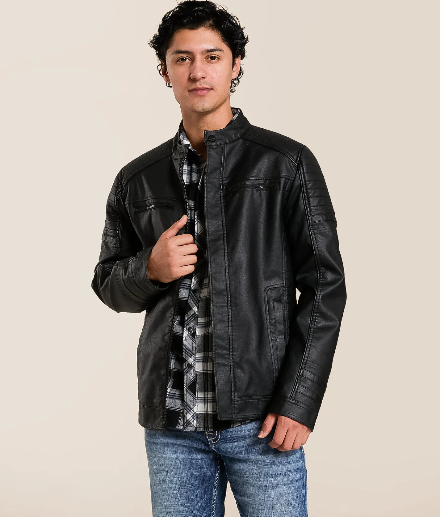 Tops|Coats & Jackets | Buckle Black Moto Pleather Jacket Black