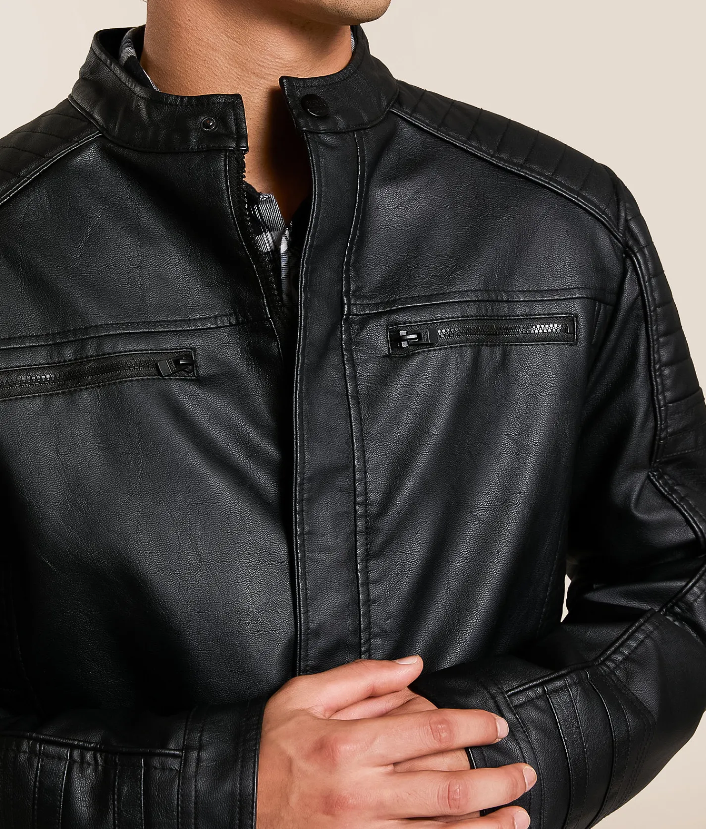 Tops|Coats & Jackets | Buckle Black Moto Pleather Jacket Black