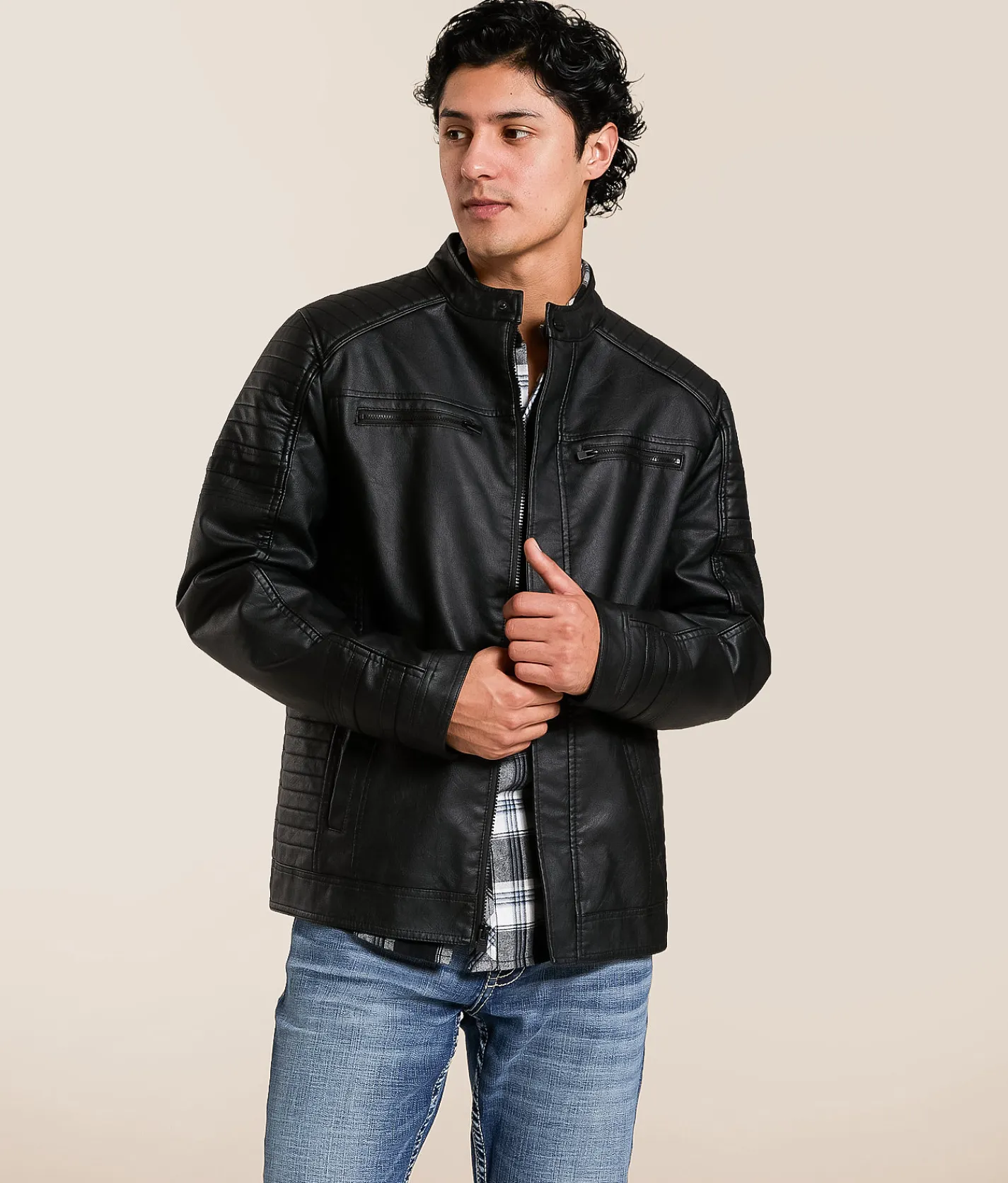 Tops|Coats & Jackets | Buckle Black Moto Pleather Jacket Black