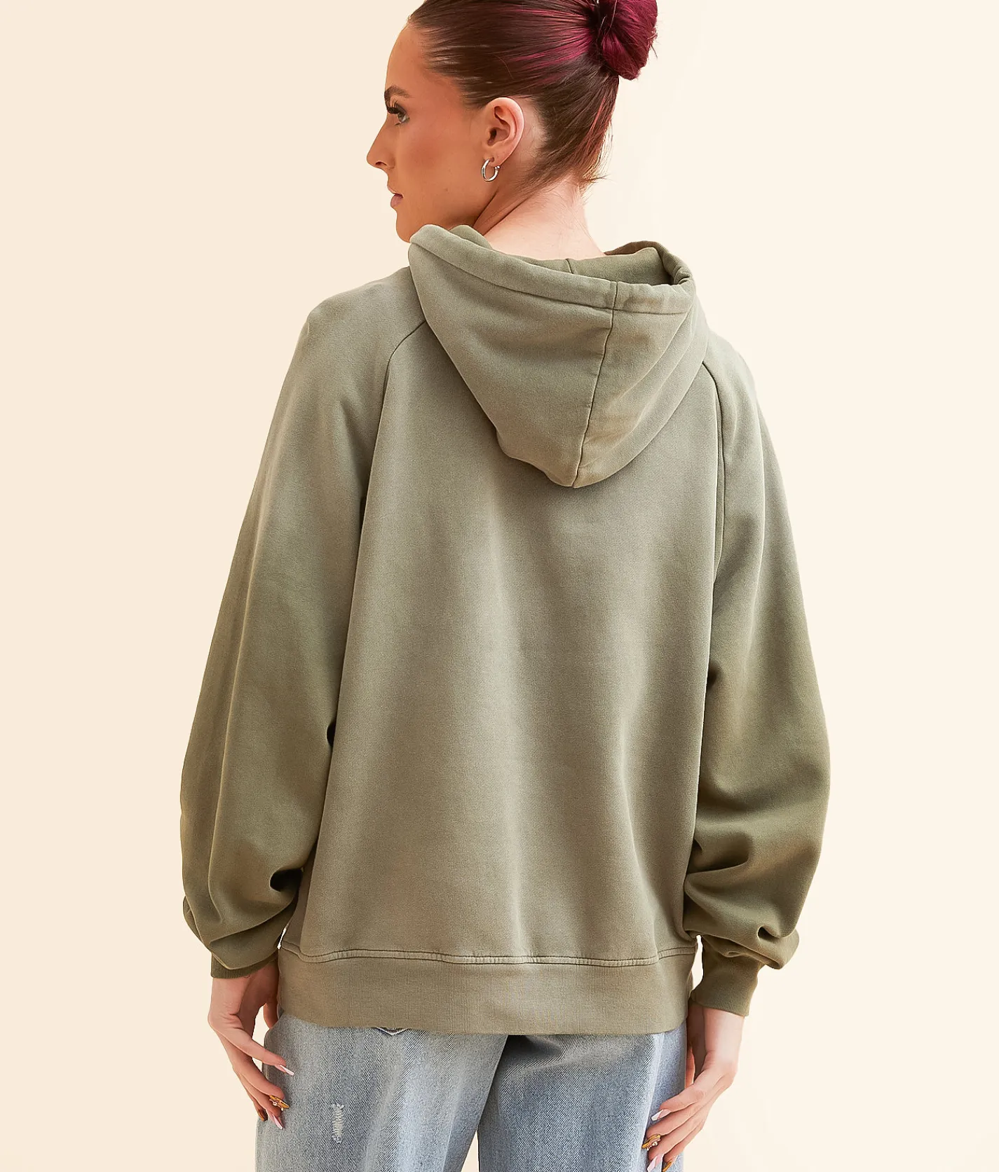 Modish Rebel Motor Team Hooded Sweatshirt Olive Clearance