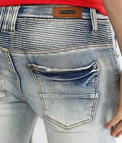 Sale Jeans|Bottoms | PREME Moto Skinny Stretch Jean Indigo