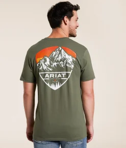 Tops|Graphic T-Shirts | Ariat Mountain Forest Shield T-Shirt Surplus Green