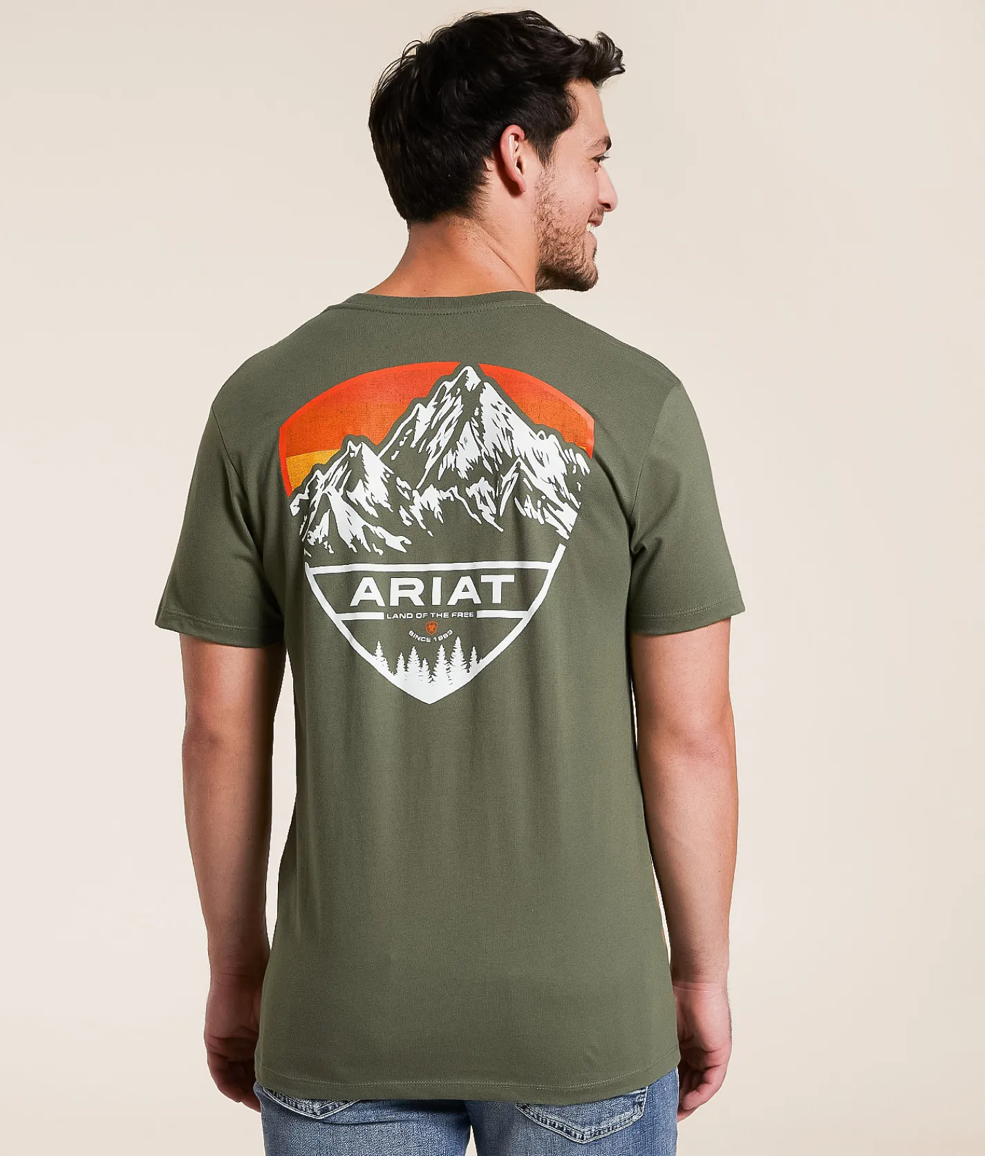 Tops|Graphic T-Shirts | Ariat Mountain Forest Shield T-Shirt Surplus Green