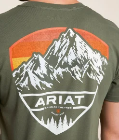 Tops|Graphic T-Shirts | Ariat Mountain Forest Shield T-Shirt Surplus Green