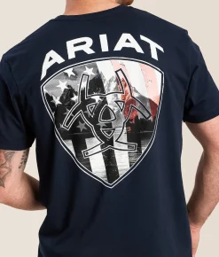 Tops|Graphic T-Shirts | Ariat Mountain Patriot T-Shirt Navy Ink