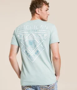 Tops|Graphic T-Shirts | American Fighter Mountville T-Shirt Blue Haze Tetris