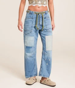 Free People Moxie Low Slung Pull On Jean Truest Blue Sale
