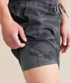 SAXX Multi Sport 2N1 Active Stretch Short Striation Slub Black Clearance