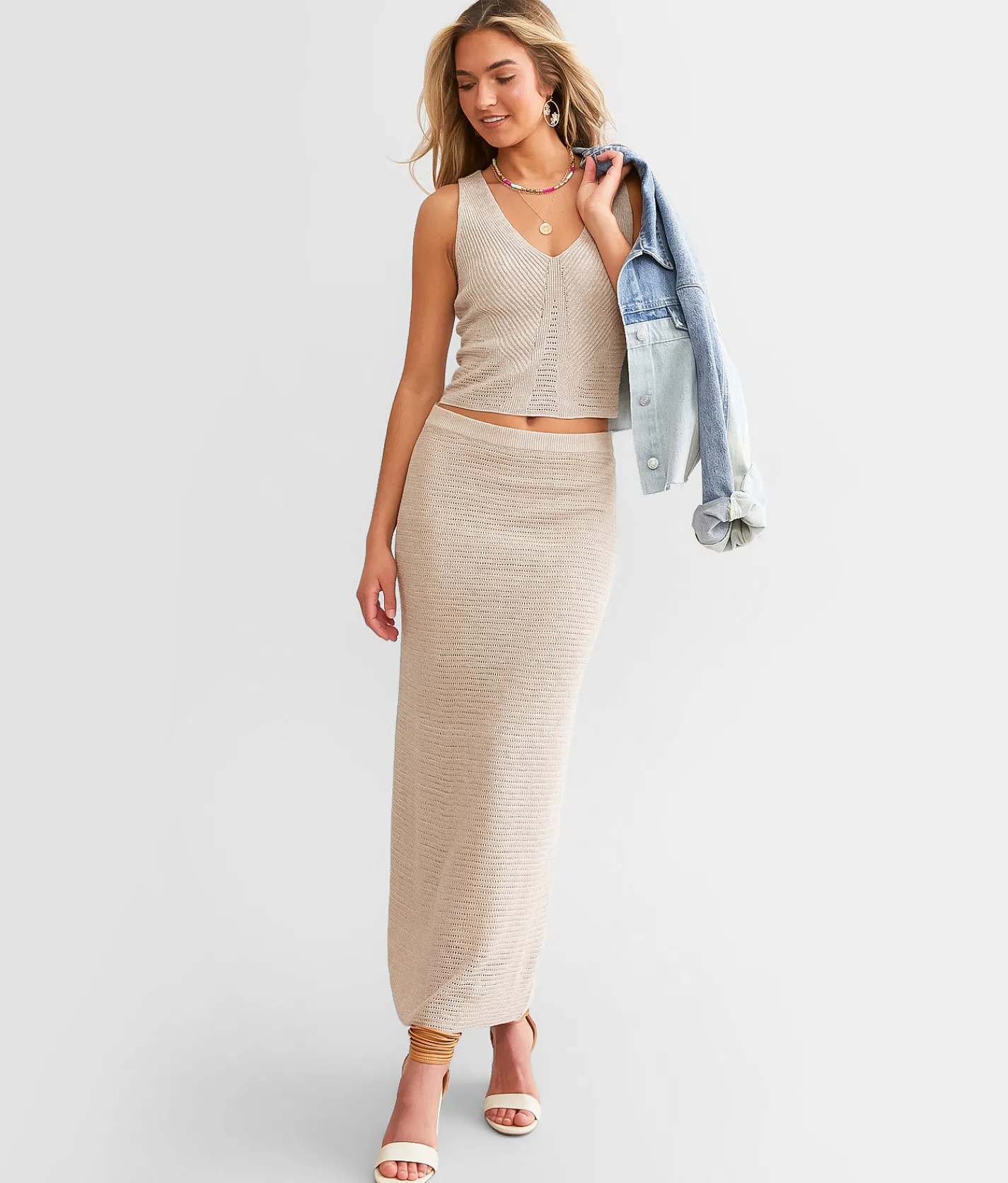 Bottoms | Z Supply Mykonos Midi Skirt Oatmeal Heather