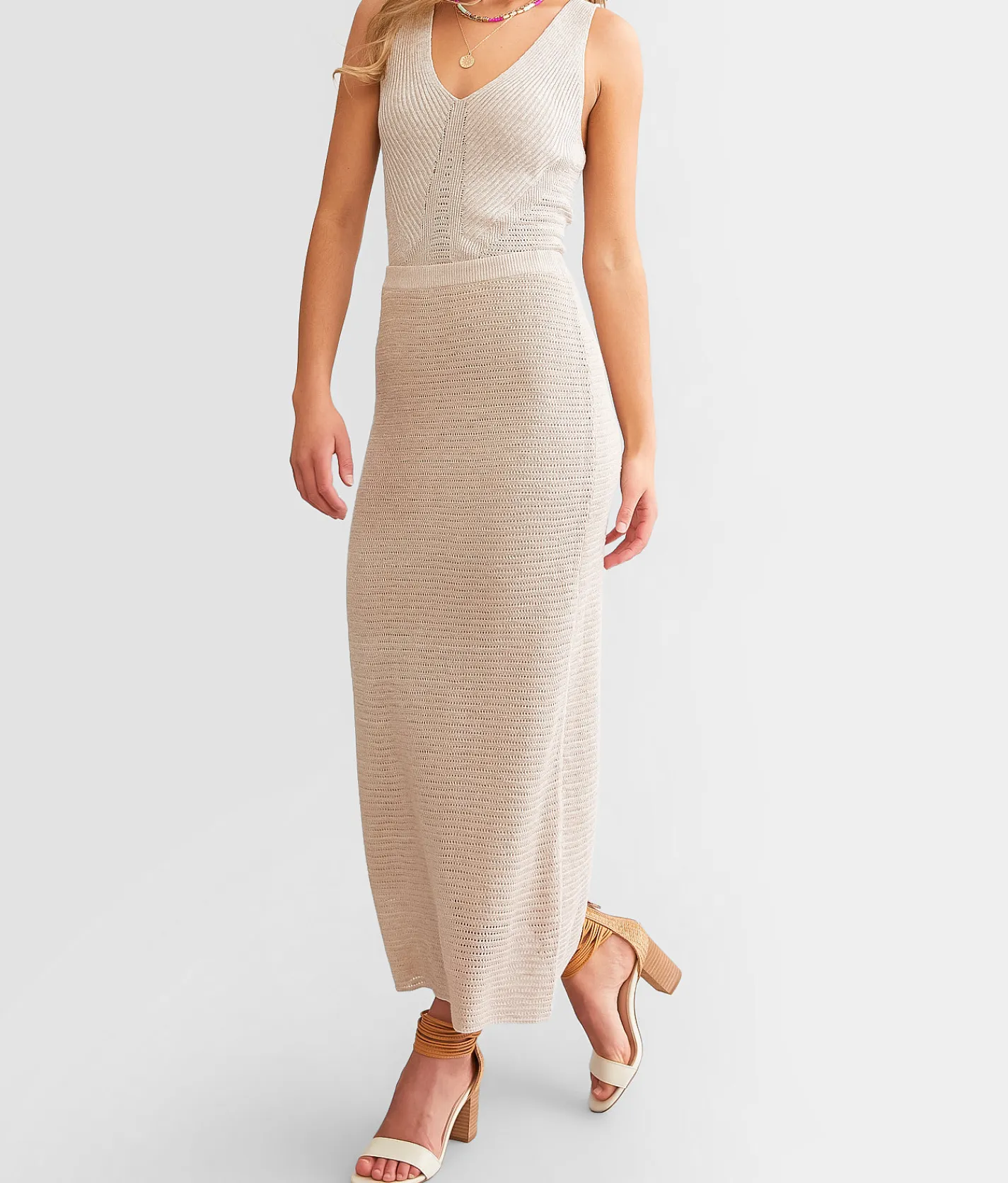 Bottoms | Z Supply Mykonos Midi Skirt Oatmeal Heather