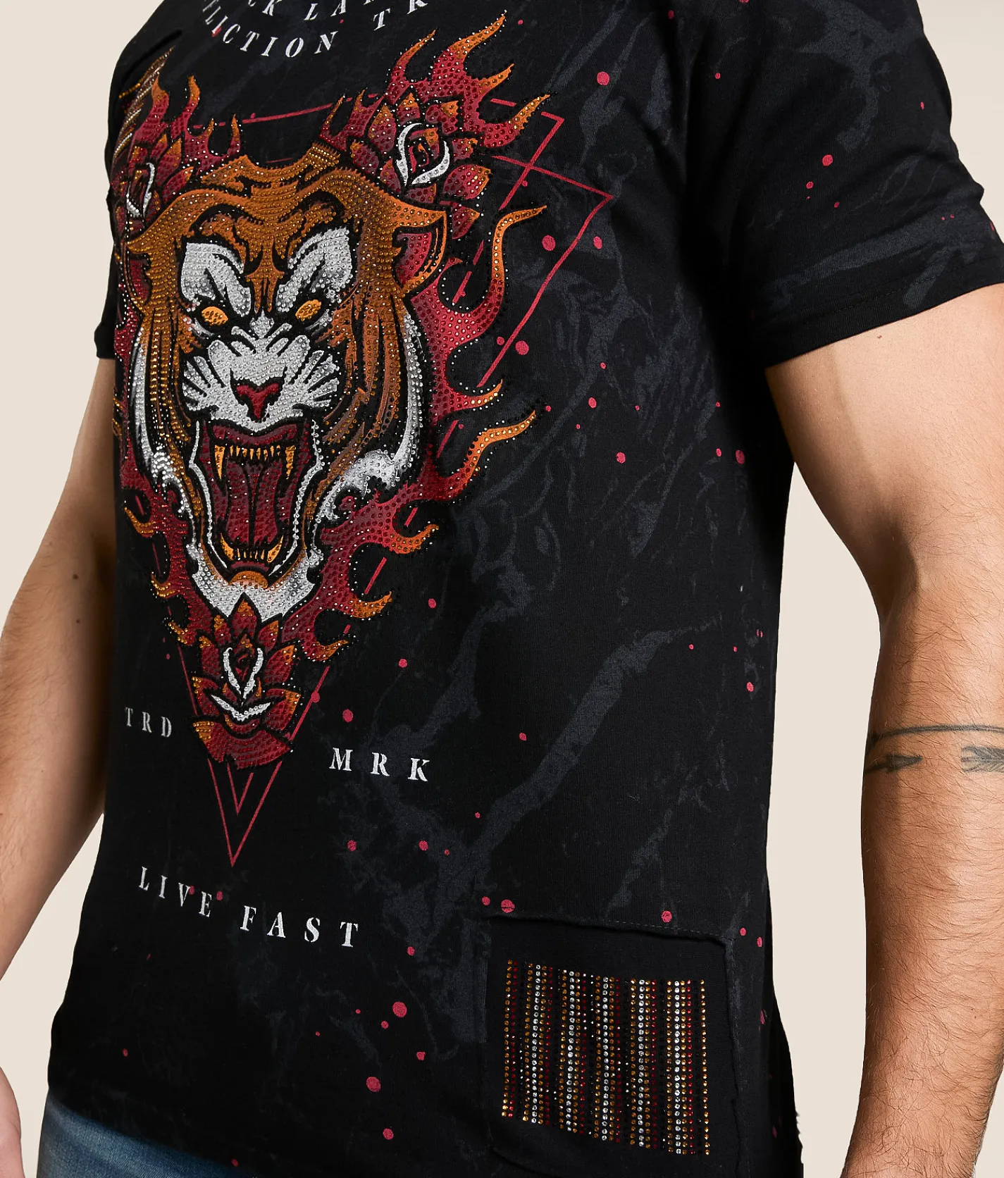 Affliction Mystic Dagger T-Shirt Black Clearance