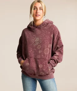 Tops | Modish Rebel Mystic Rising Hooded Sweatshirt Washed Purple