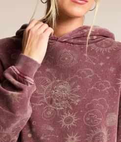 Tops | Modish Rebel Mystic Rising Hooded Sweatshirt Washed Purple