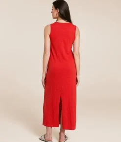 Z Supply Mystic Textured Midi Dress Cabana Red New