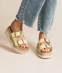 Madden Girl Mythicall Platform Sandal Lemon Clearance