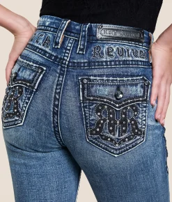 Rock Revival Nadine Curvy High Rise Straight Stretch Jean Nadine HJ219 Outlet