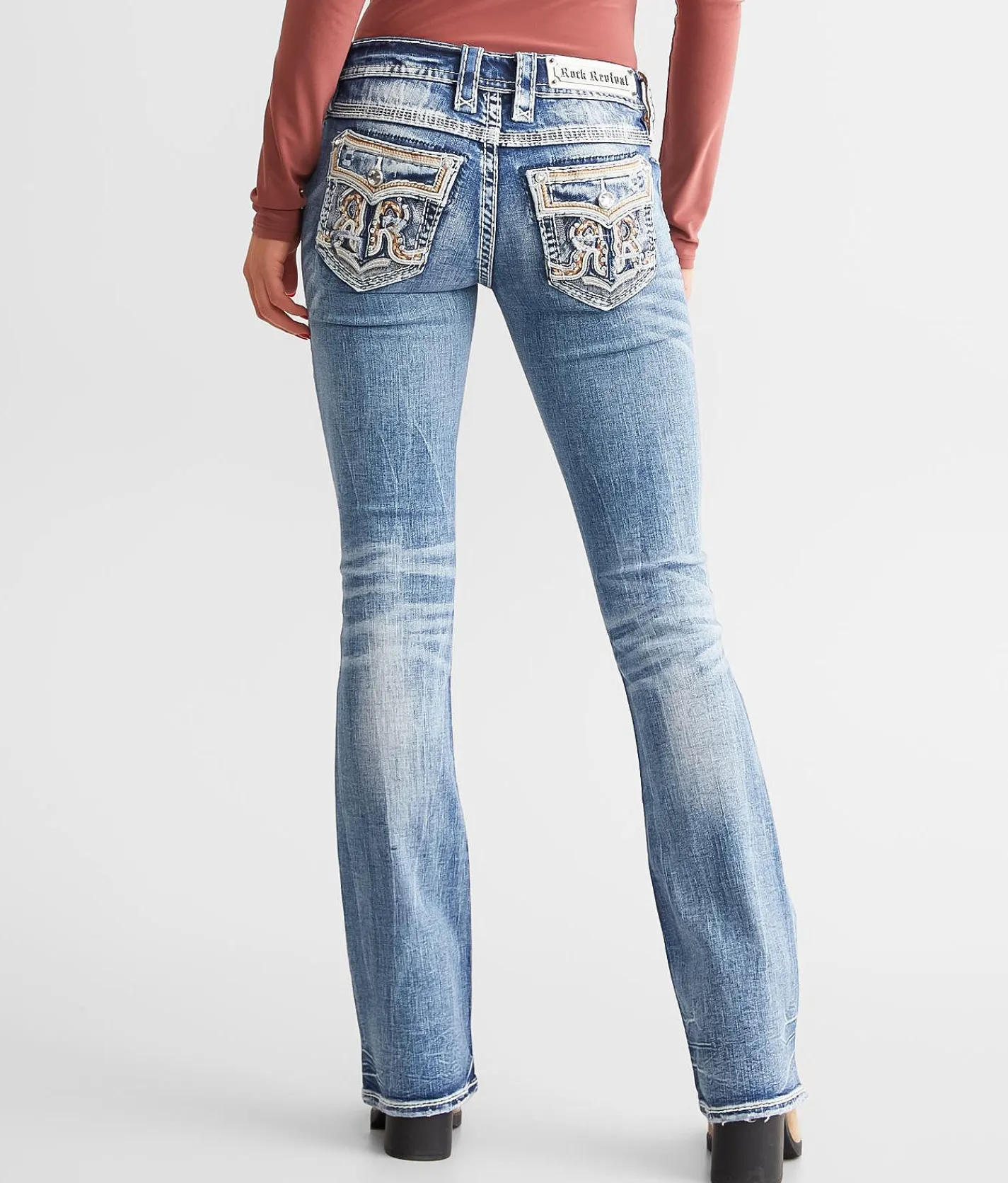 Rock Revival Nadine Low Rise Boot Stretch Jean Nadine B214 New