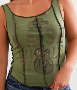 Tops | Goodie Two Sleeves Nashville Exposed Seam Tank Top Loden Green