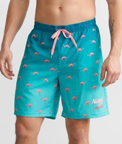 Bottoms|Swimwear | Tipsy Elves Natural Light® Swim Trunks Teal