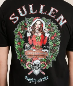 Sullen Naughty & Nice T-Shirt Jet Black Clearance