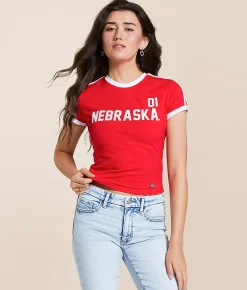 HYPE AND VICE Nebraska Huskers Baby Cropped T-Shirt Red Online