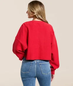Tops | Gameday SOCIAL® Nebraska Huskers Cropped Pullover Red