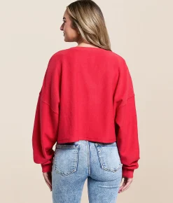 Gameday SOCIAL® Nebraska Huskers Cropped Pullover Red Outlet