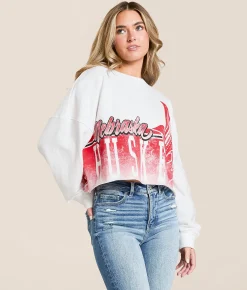Tops | Gameday SOCIAL® Nebraska Huskers Cropped Pullover White