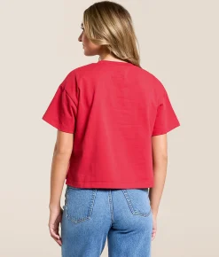 Gameday SOCIAL® Nebraska Huskers Cropped T-Shirt Red Discount