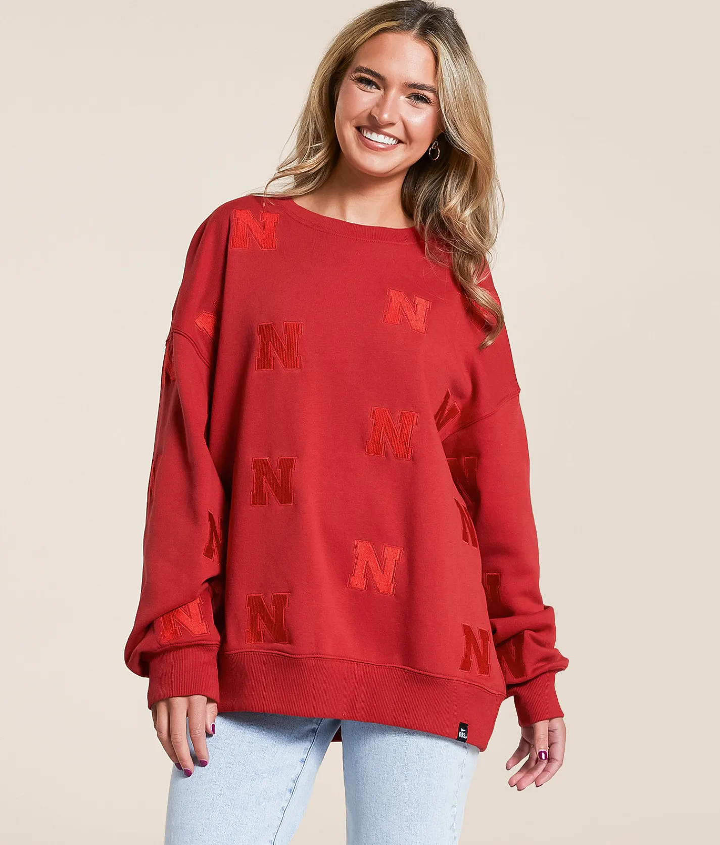 Tops | Gameday SOCIAL® Nebraska Huskers Oversized Pullover Red