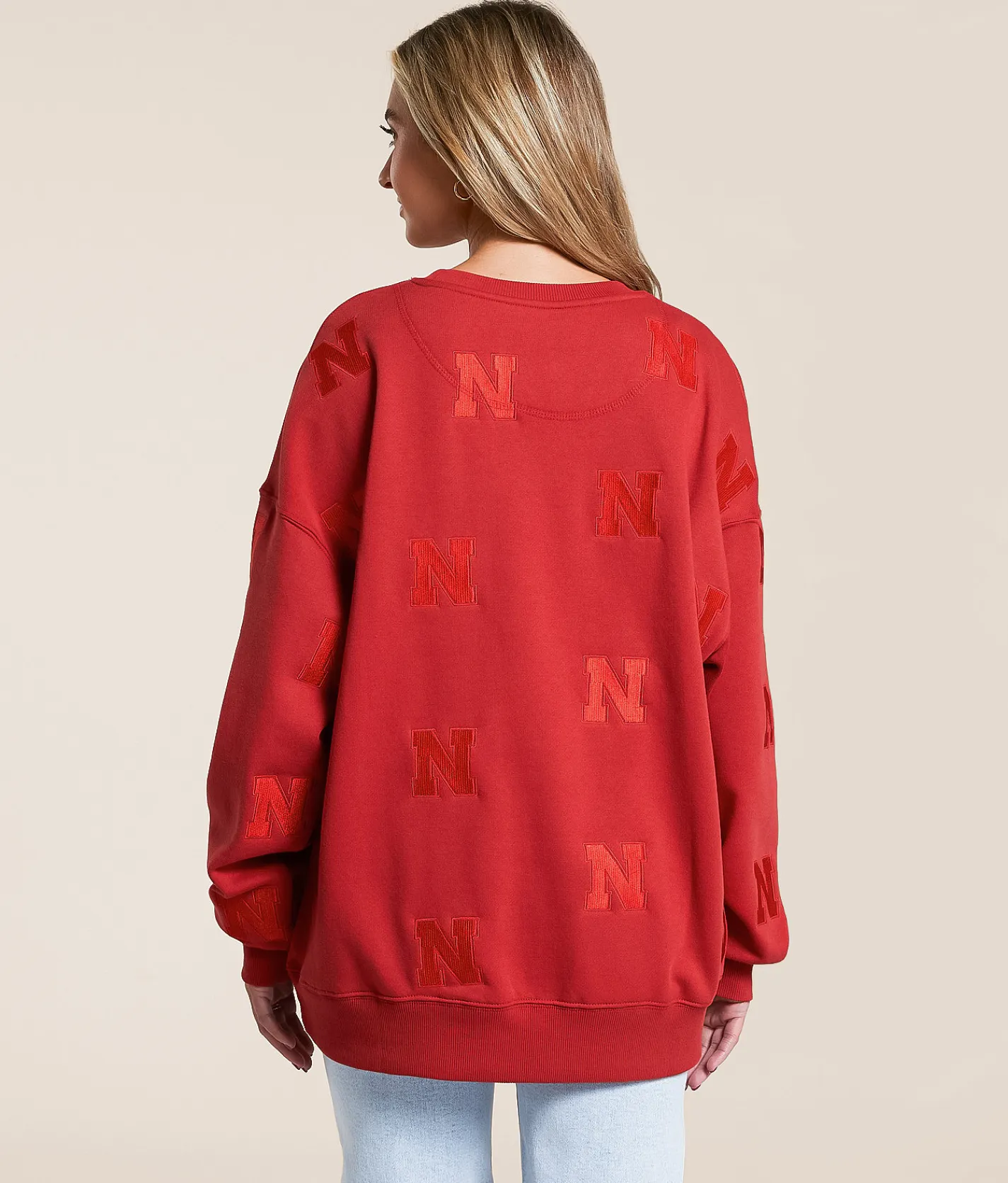 Tops | Gameday SOCIAL® Nebraska Huskers Oversized Pullover Red