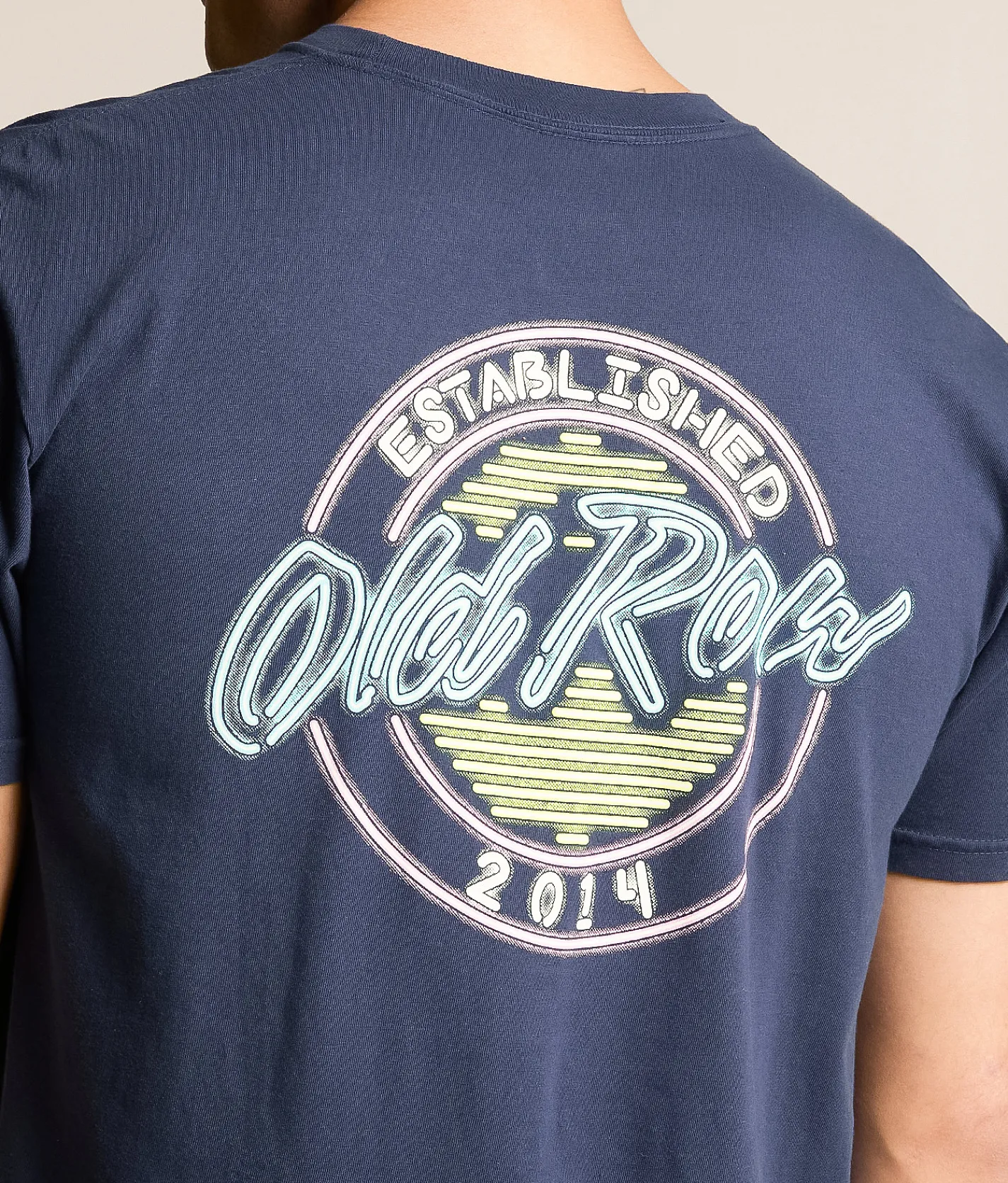 Tops|Graphic T-Shirts | Old Row Neon Circle T-Shirt Navy