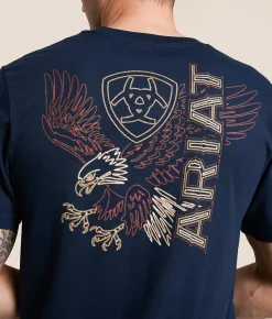 Tops|Graphic T-Shirts | Ariat Neon Eagle T-Shirt New Navy
