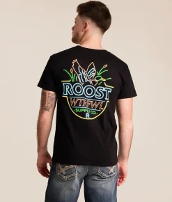 Roost Waterfowl Neon Logo T-Shirt Black Best