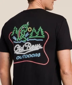 Old Row Neon Trout T-Shirt Black Clearance