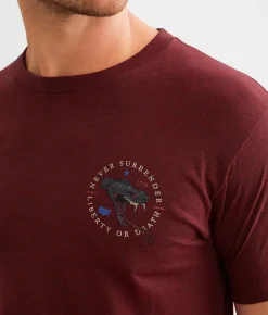 Howitzer Never Lost T-Shirt Crimson Black Heather Clearance