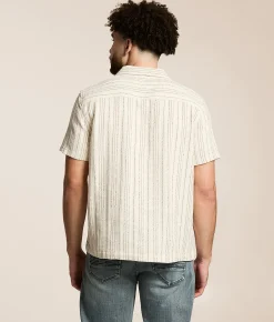 Tops | Flag & Anthem Newcomb Textured Shirt Cream Tan Black