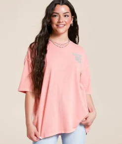 Tops | Billabong Newest Tour Oversized T-Shirt Flamingo