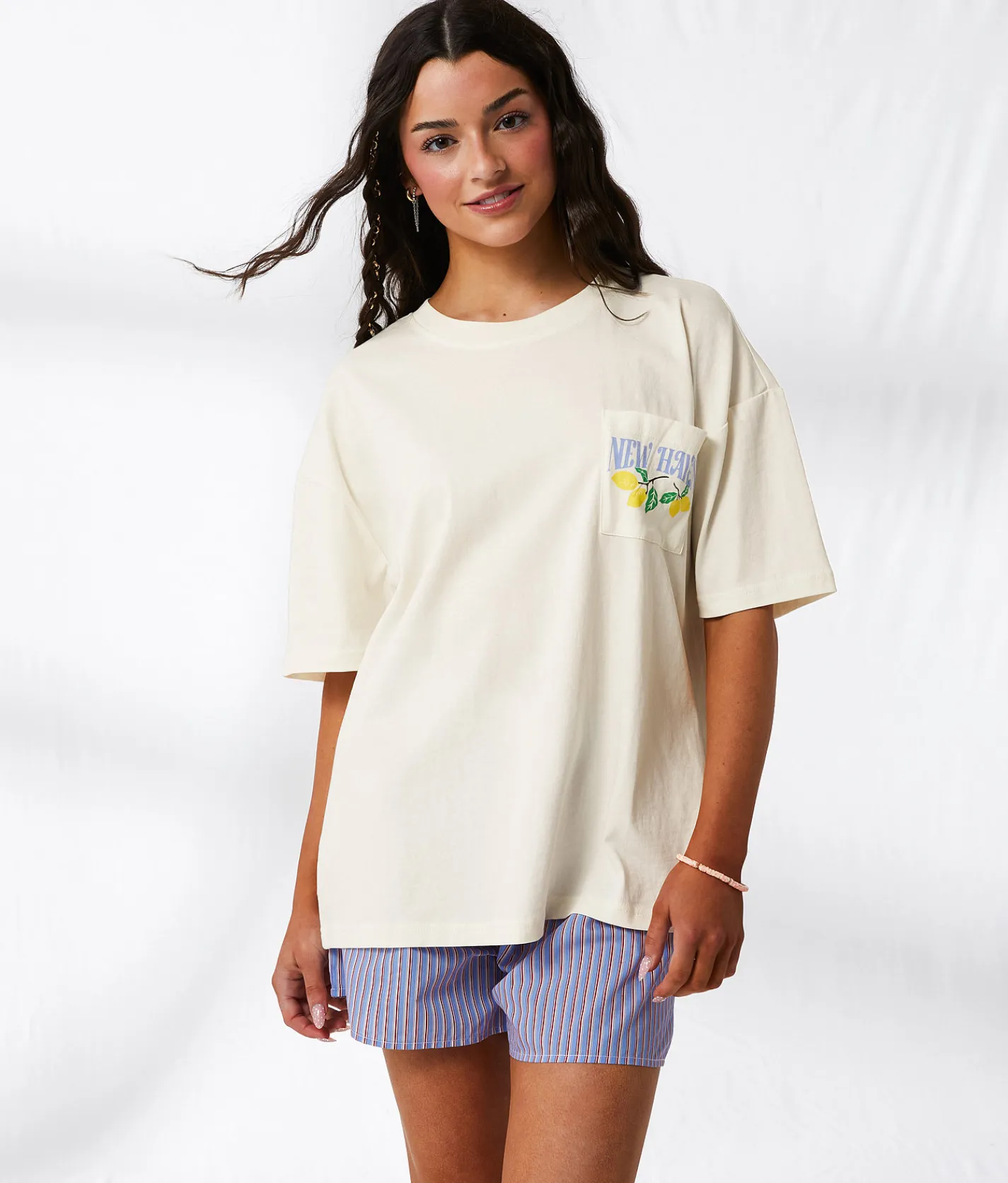 Tops | 33 Coastal New Haven Lobster Oversized T-Shirt White