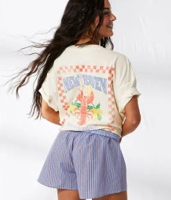 Tops | 33 Coastal New Haven Lobster Oversized T-Shirt White