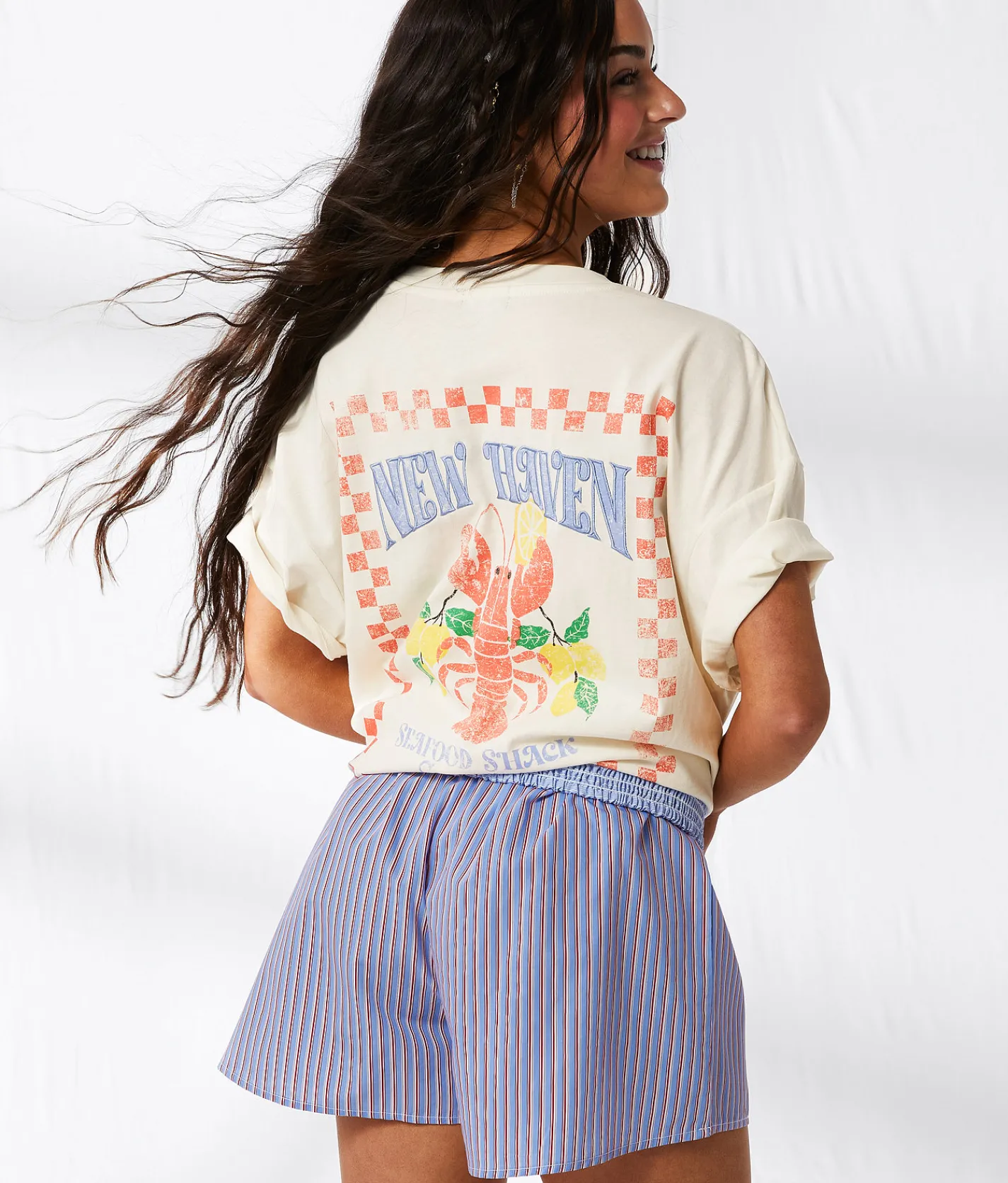 Tops | 33 Coastal New Haven Lobster Oversized T-Shirt White