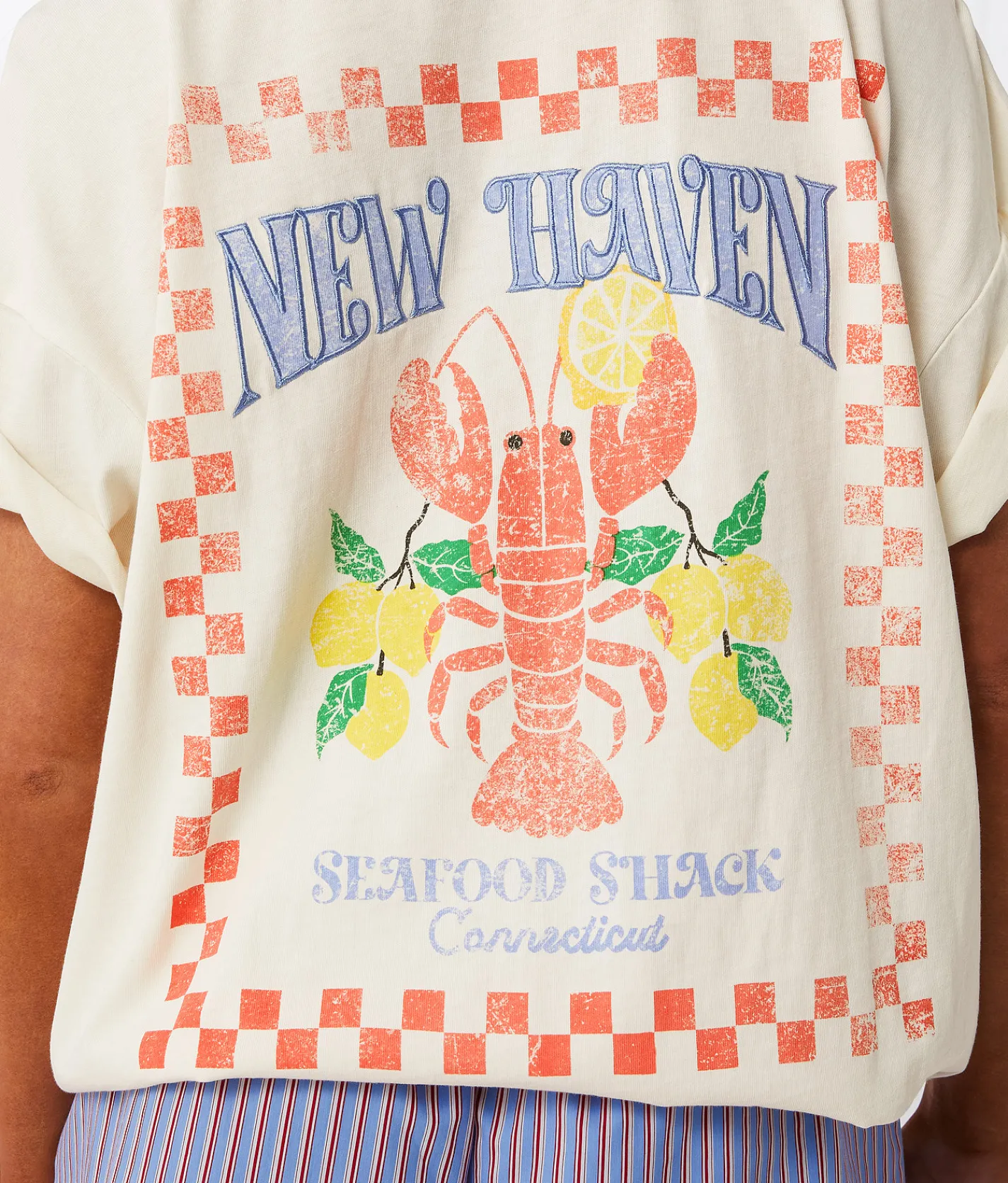 Tops | 33 Coastal New Haven Lobster Oversized T-Shirt White