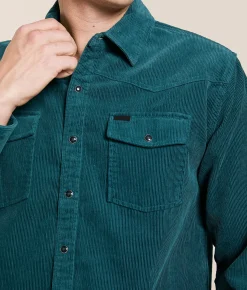 Tops | Brixton New West Corduroy Flannel Shirt Night Sage Corduroy