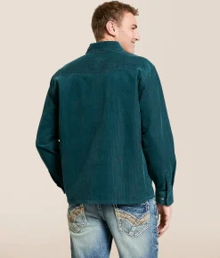 Tops | Brixton New West Corduroy Flannel Shirt Night Sage Corduroy